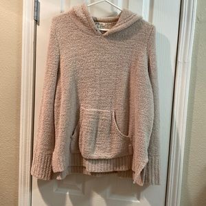 JohnPaulRichard xl tan/cream sweater/hoodie with pocket!